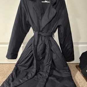 Aritzia Black Long Puffer Coat